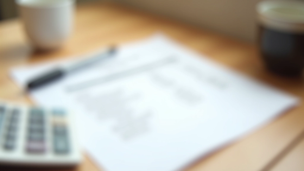 Factura de electricidad sobre escritorio con calculadora y lápiz, luz natural de ventana