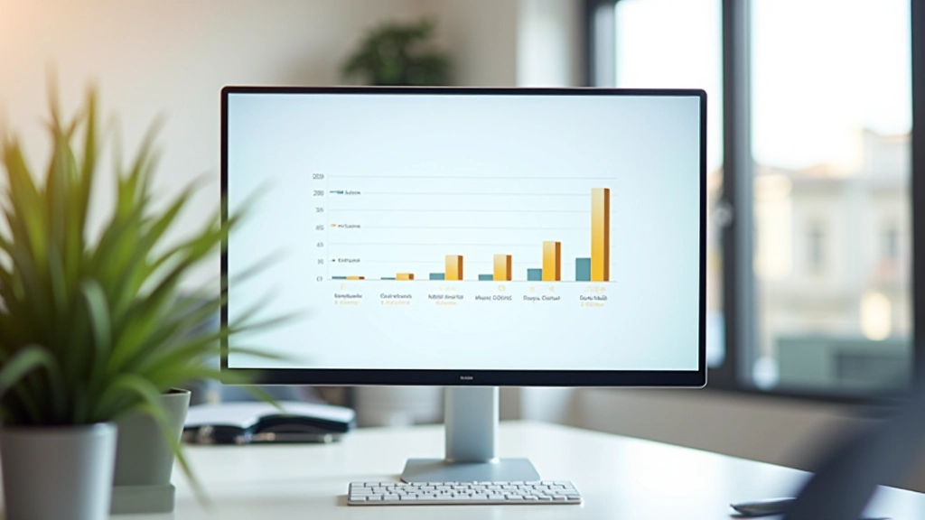Gráfico de variación de precios de electricidad por franjas horarias en pantalla de monitor moderno